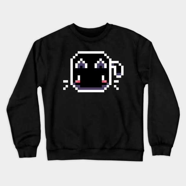 Black Pixel Cat - Kawaii Retro Pixel Art Crewneck Sweatshirt by Z3phyrwind